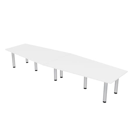 Skutchi Designs 45 in W, 120 in L, 29 in H, Engineered Wood Top, White HAR-HEXIR-46119PT-09
